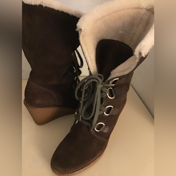 Cole Haan women brown suede waterproof boots US 7 - Picture 10 of 12